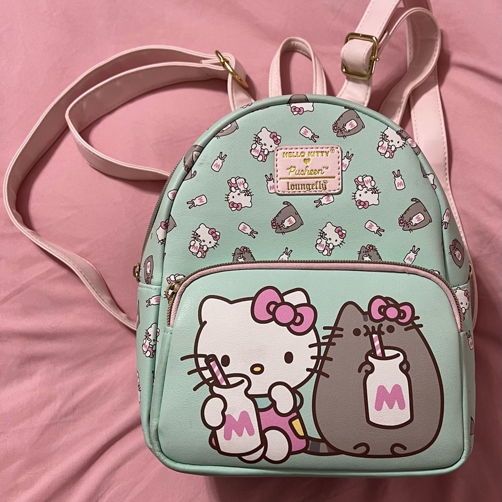 USED Hello Kitty x Pusheen Loungefly Mini Backpack